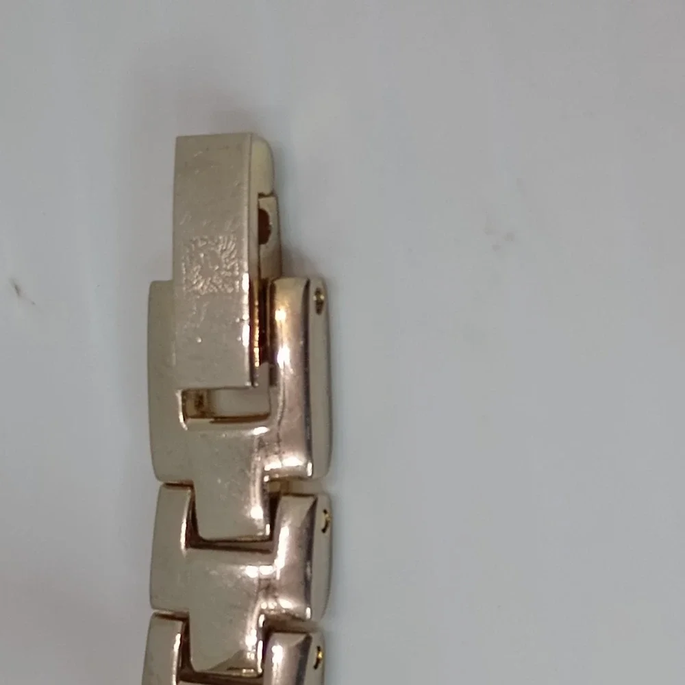 Anne Klein Women's Gold Tone AK/2474‎ Bangle Watch 24.1mm Black Dial New Battery